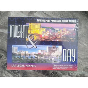 New sealed Las Vegas night and day‎ 2 pk puzzles 1000 total pieces​